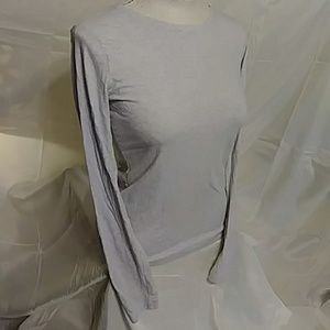Womens GAP BODY light gray shirt Long sleeve